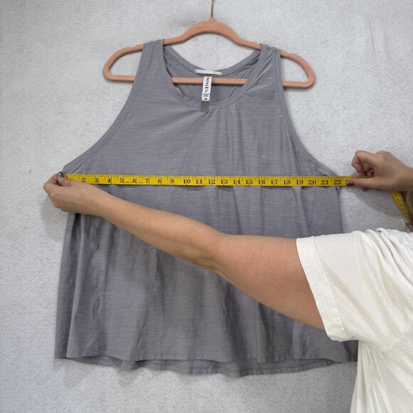 Athleta Tank Top Womens 2X Gray Racerback Athletic Workout Lightweight Stretch - Picture 4 of 8